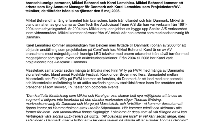 Mikkel Behrend och Karel Lemahieu går till Massteknik