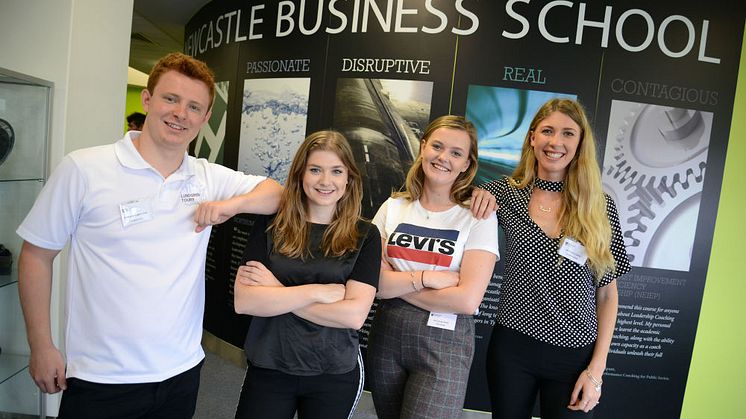 l-r EBM students Rob Jones, Lydia Willis, Georgie Smith, Eleanor Hudson at the Percolator session