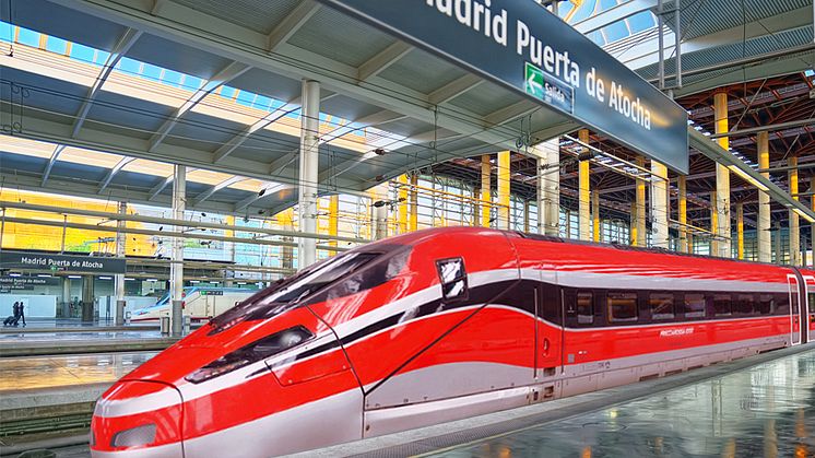 Rendering of Frecciarossa in Madrid station