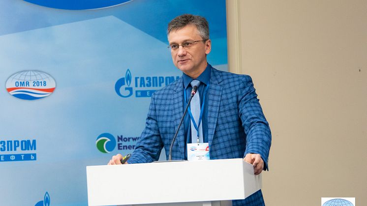 Photo. Alexei Bambulyak at NORWEP Gazprom event in St. Petersburg. Copyright:  OMR 2018 Directorate