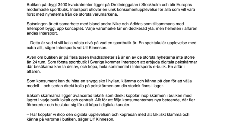 Europas modernaste sportbutik öppnar i Stockholm