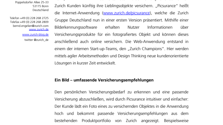 Picsurance: Mit nur einem Foto zum passenden Versicherungsschutz