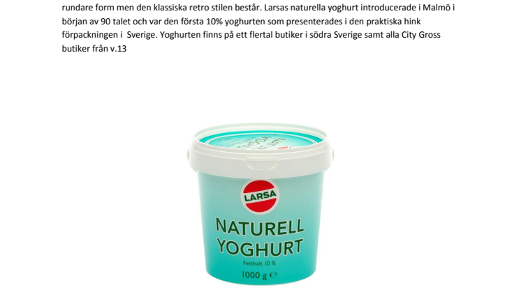 Nyhet! Larsa uppdaterar yoghurt hink från1994