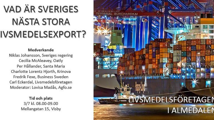 Vad är Sveriges nästa stora livsmedelsexport?