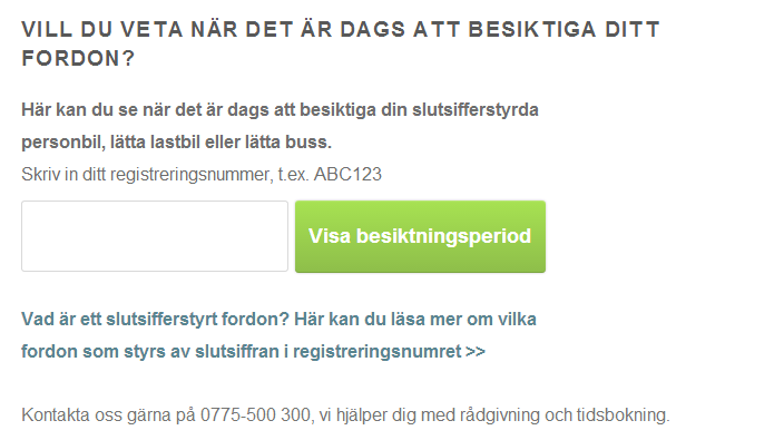 Vill du veta när det är dags att besiktiga ditt fordon?