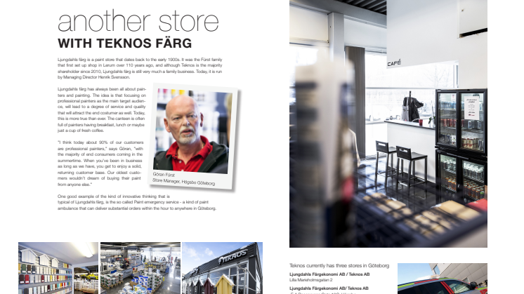 New Teknos Shop in Gothenburg