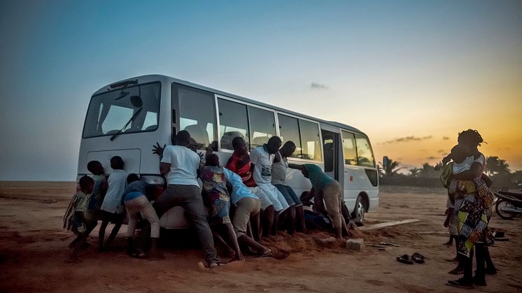 Bus stuck in Benin
