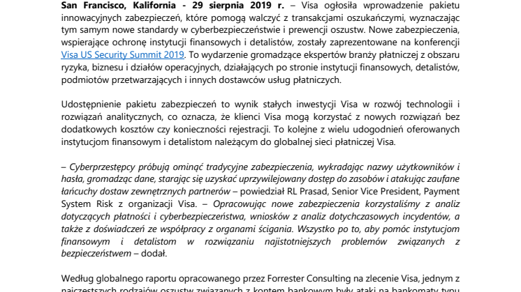 Visa wprowadza pakiet zabezpieczeń, które pomogą zapobiegać transakcjom oszukańczym