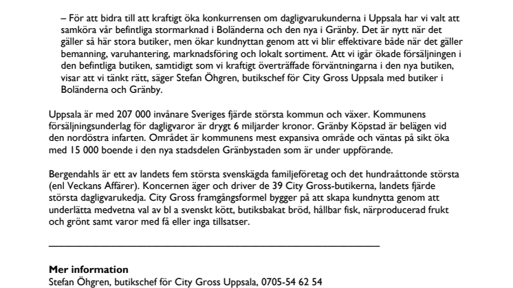 Ny City Gross ett led i matkrig i Uppsala