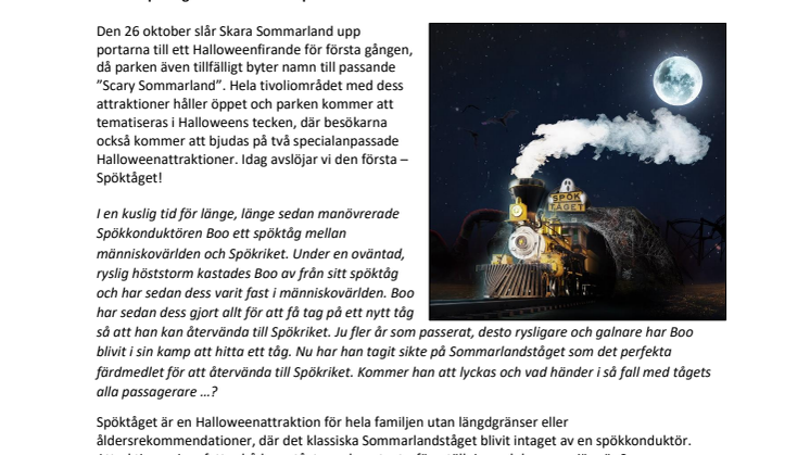 Spöktåget - ny Halloweenattraktion på Scary Sommarland