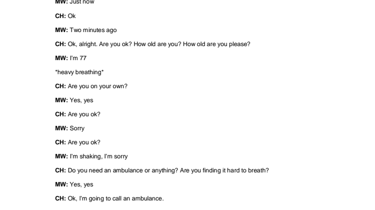 Transcript: 999 call 