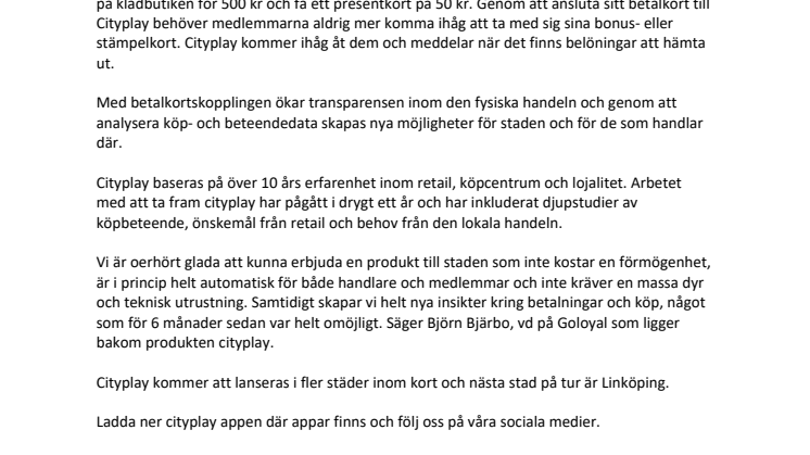 Cityplay – Kund- och köpdata för att väcka liv i stadskärnan
