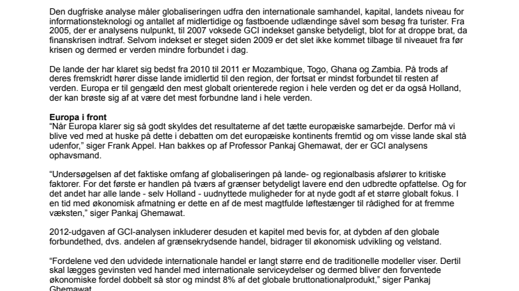 Finanskrisen har sat globaliseringen tilbage 