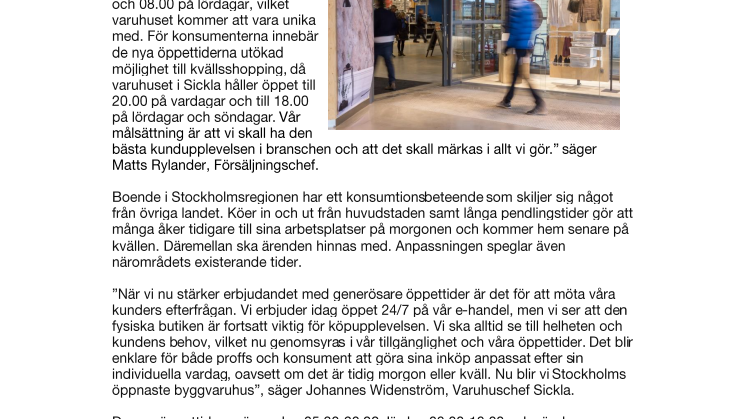 Nu erbjuder Fredells Byggvaruhus bygghandelns mest generösa öppettider