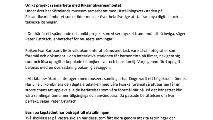Barn väcker liv i historien i ny interaktiv utställning 