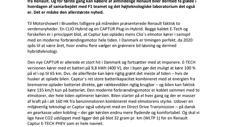 Ny CLIO og Ny CAPTUR – nu som hybrid