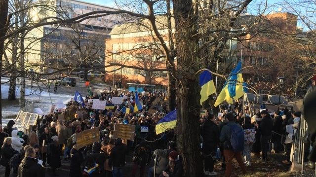 Demonstration i Stockholm den 25 februari 2022