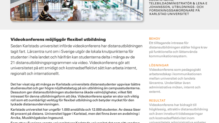 Tandberg/Cisco Case Study - Karlstad University