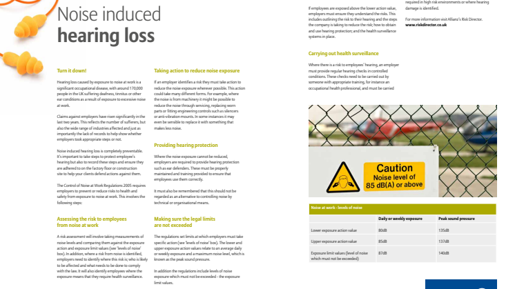 Noise Induced Hearing Loss