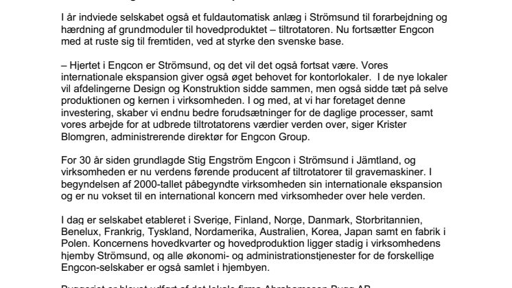 Engcons millioninvestering i Strömsund er klar – øger kapaciteten med ny kontorbygning