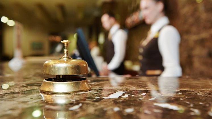 Hotel reception with bell