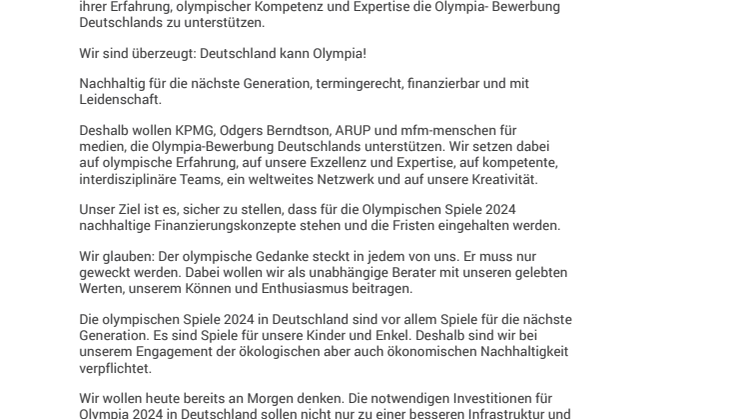 Vier für Olympia - Deutschland kann die Spiele.
