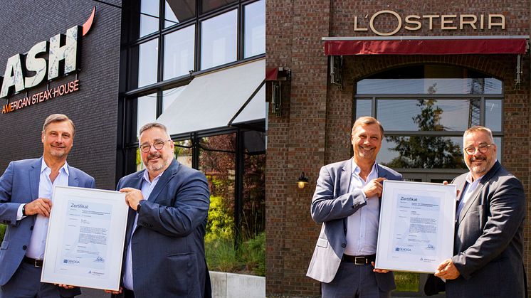 Kent Hahne, Founder und CEO der Apeiron Restaurant & Retail Management GmbH erhält als einer der ersten Gastronomen das Zertifikat „Hygiene- und Infektionsschutz Management im Gastgewerbe“ für seine Restaurantkette The ASH und 19 L’Osteria Restaurant