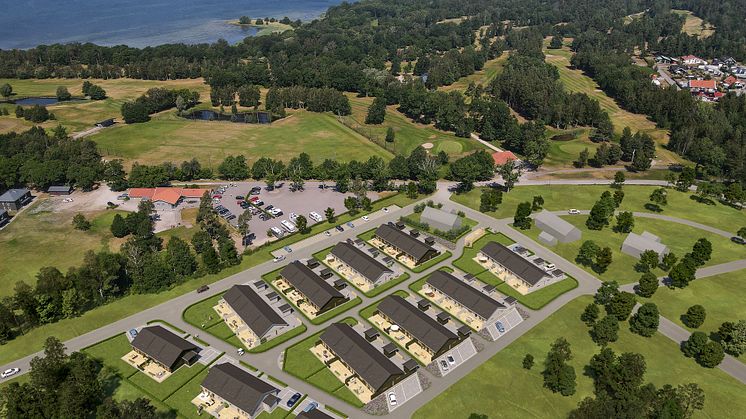 Vy över Brf Golfrundan. Foto: 3D Nord Visualisering