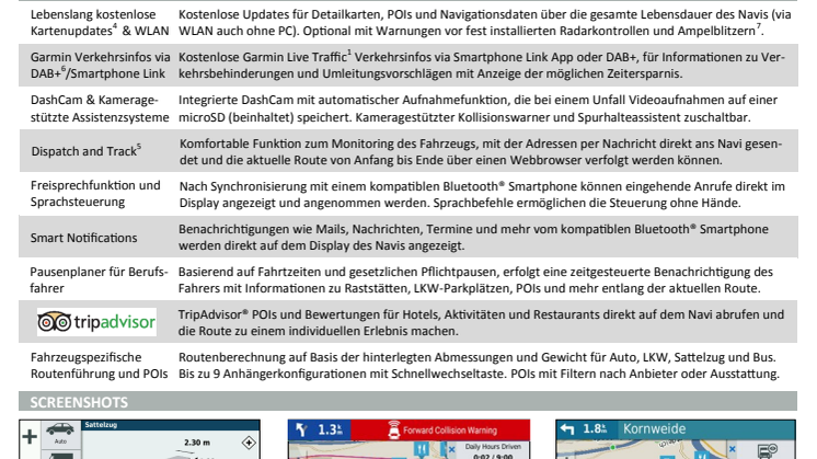 Datenblatt Garmin dēzlCam 785 LMT-D EU