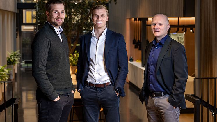 Prosjektleder Michael Haslien, kunde- og utleiekoordinator Severin Sørlie og controller Tron Regstad.