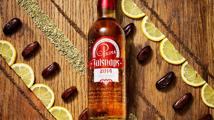 PRIMA Julsnaps 2014 inspireras av ursprungsrecept från 1994  – Årets julsnaps har fyllig smak från cognac, dadlar och citrus 