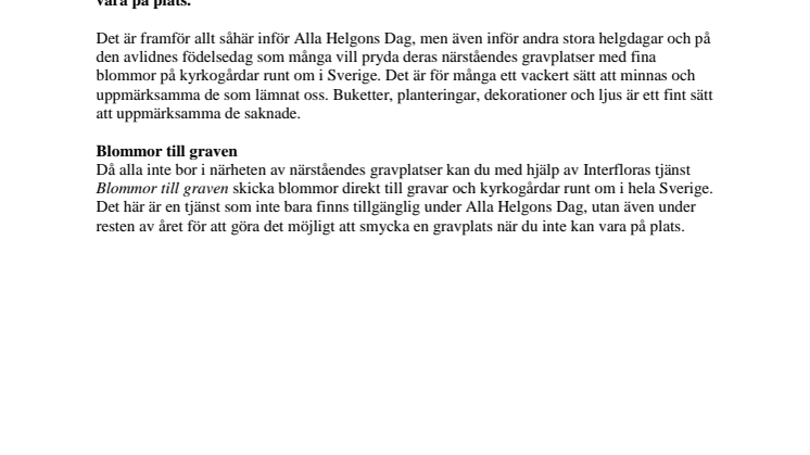 Blommogram till graven