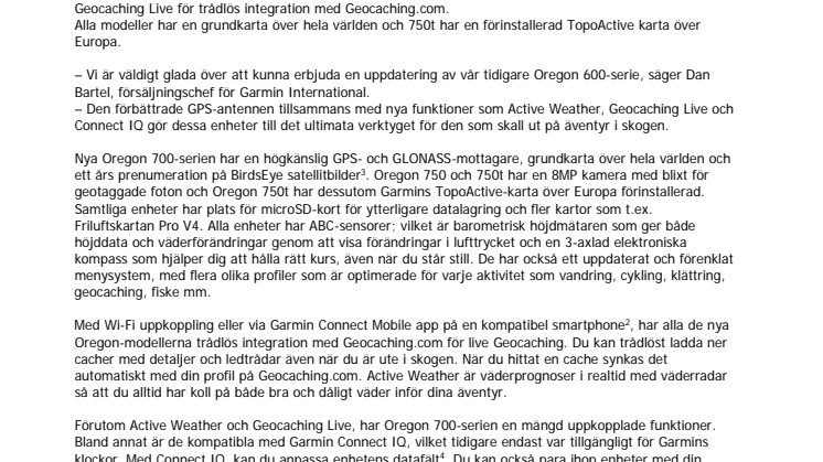 Garmin® Oregon® 700 – Uppkopplade, handburna navigatorer