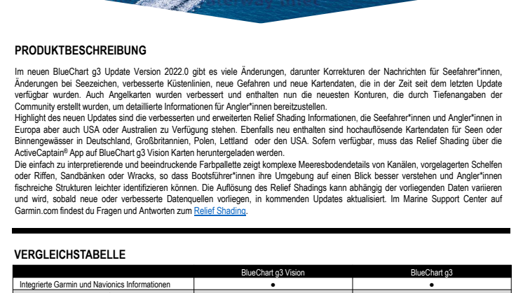 Datenblatt Garmin BlueChart g3 Update