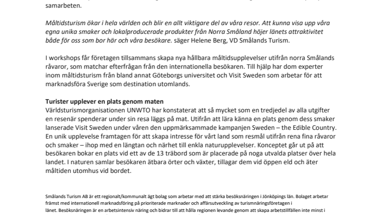 Länets företagare lär sig om framtidens måltidsturism