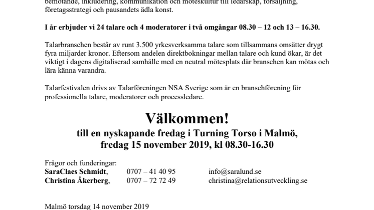 Talarfestival 2019! 
