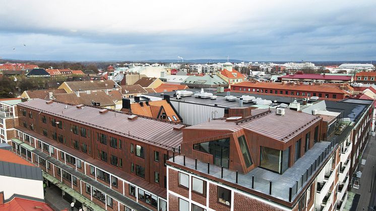 Kvarter Valdemar Atterdag är finalist till Halmstads arkitekturpris 2023. Foto: Fredblad arkitekter