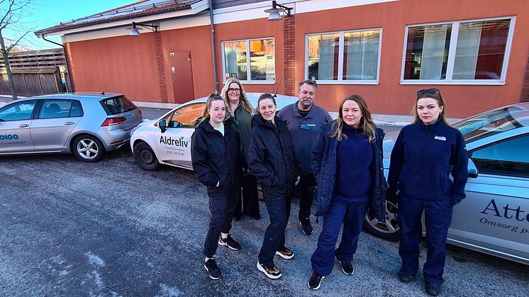 Caroline Forsell Johansson, Äldreliv, Kerstin Stambert, KSON, Erica Roth, Äldreliv, Roger Ståhl, Tiohundra, Carolyn Ahvenainen, Attendo, Martina Burell, Attendo. Alla är de viktiga för att nyckelfri hemtjänst ska fungera bra i hela Norrtälje kommun.