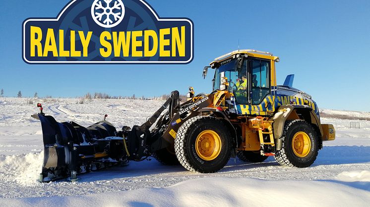 Swecon har i samarbete med Volvo CE:s fabrik i Arvika tagit fram sex specialutrustade hjullastare till årets rally. Här ser vi förra årets eventlastare.