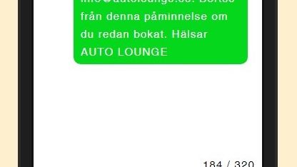 SMS-påminnelsen har fått en ny, bättre standardtext. Texten är fri att redigera.