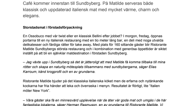 Välkända innerstadskrögare satsar i Sundbyberg 