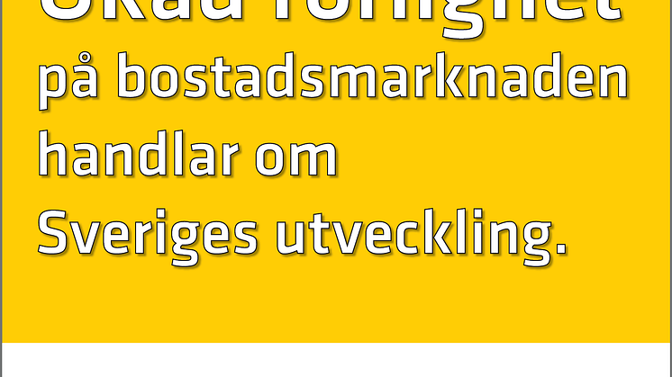 Vi behöver ökad rörlighet på bostadsmarknaden