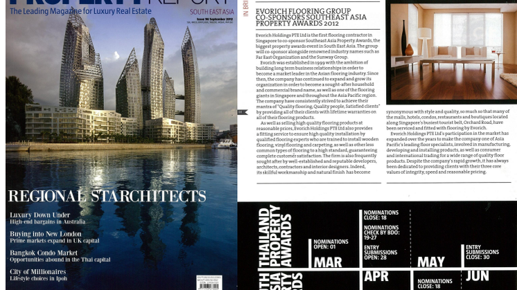 Evorich Flooring Group Featured on Southeast Asia Property Report Magazine 