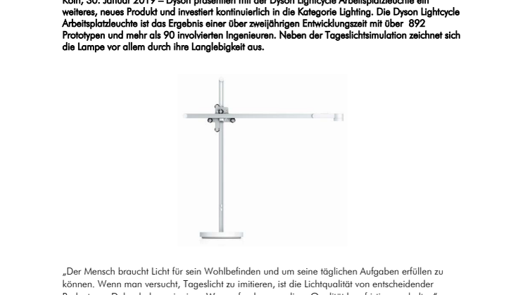 Dyson Lightcycle Arbeitsplatzleuchte: Neue Dyson Leuchte passt sich dank App-Steuerung dem Tageslicht an