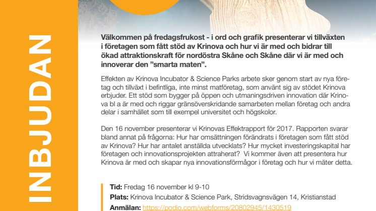 Krinova presenterar Effektrapport 16 nov kl 9-10