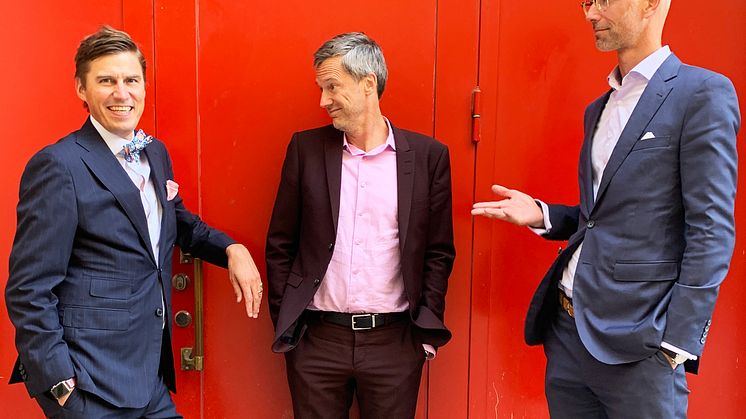 Från vänster: Erik Nordenskjöld, investeringsansvarig, Johan Carlsson, tekniskt ansvarig och Kristian Peeker, VD & investeringsstrateg.