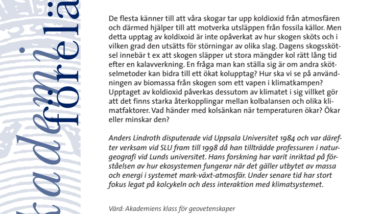 Program-Skogens roll i klimatsystemet