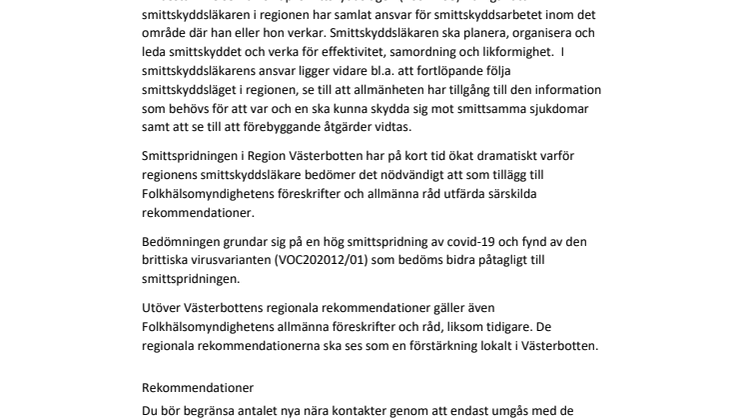 Rekommendationer i Västerbotten