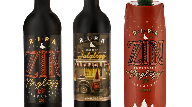 Julens ekologiska glöggnyheter från Ripa: traditionell retroglögg och glögg på Zinfandel i miljösmart tetraförpackning 