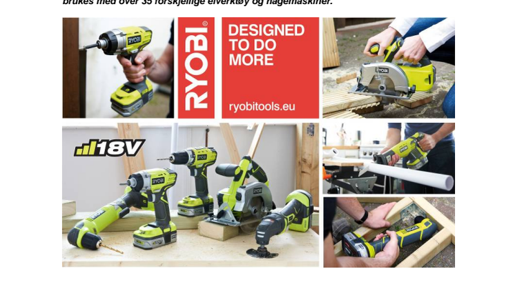 6 nyheter i RYOBI® One Plus 18 volt serien